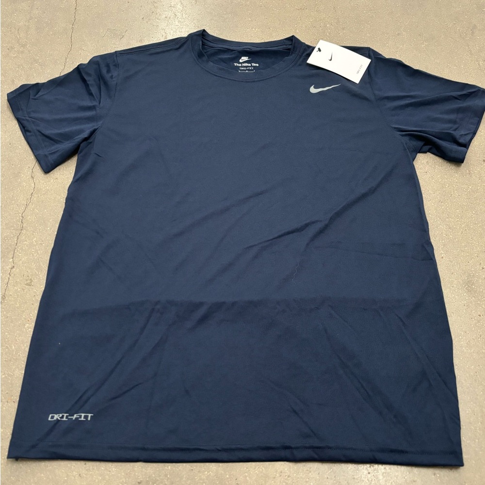 Nike Dri Fit Adult Large Navy Shirt New with Tags